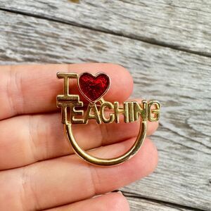 vintage jewelry I love teaching brooch teacher gift teaching jewelry teacher